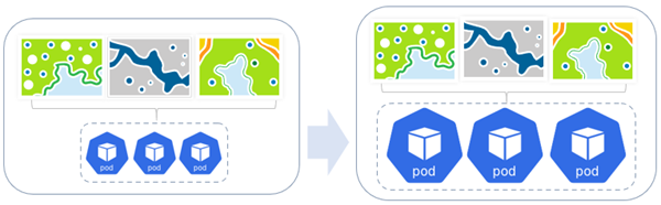 Vertical scaling for a shared map service deployment