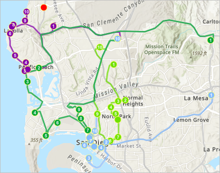 Rutas planeadas para inspectores de restaurantes