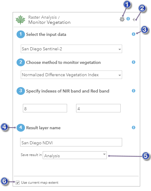 Panel de Supervisar vegetación Panel de Supervisar vegetación