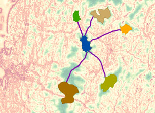 Carte des chemins pour chaque destination qui retournent à la source