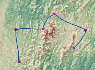 Carte d’un réseau optimal connectant six régions