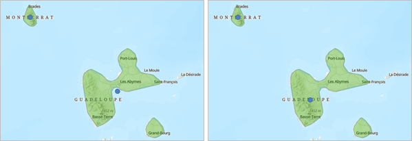 Centroïdes à l'intérieur des entités en entrée et centroïde géométrique vrai