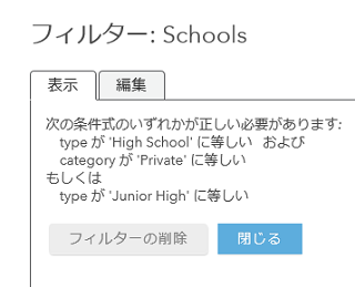 セット内のすべての式に必ず該当するがすべての式のいずれかに該当する可能性がある場合のフィルター例