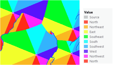 バリアの追加により変化したバック方向ラスターを示すマップ バリアの追加により変化したバック方向ラスターを示すマップ