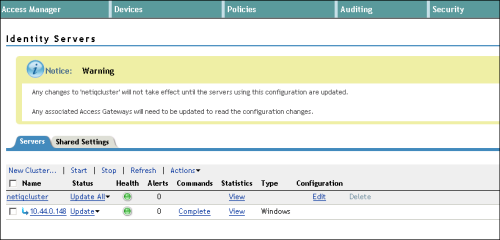 Перезапуск NetIQ