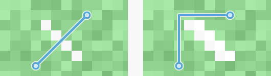 通过略微加粗障碍的对角线部分来防止旅行者滑过裂缝 通过略微加粗障碍的对角线部分来防止旅行者滑过裂缝